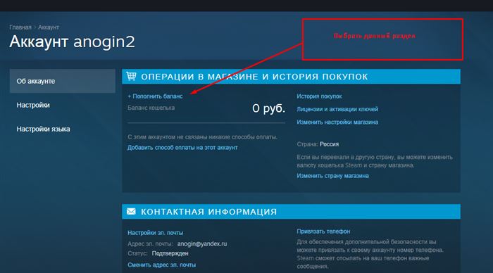 пополнять счет игрока в Steam