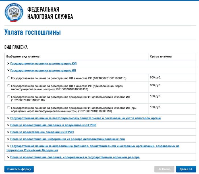 Использование сервиса оплаты госпошлины