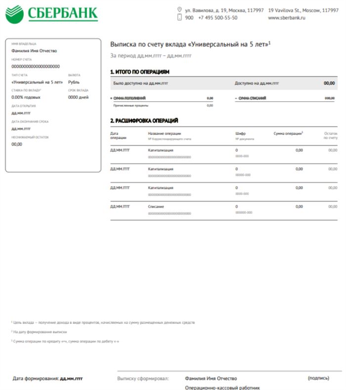 Справка о Состоянии Вклада Сбербанк Образец • В отделении банка