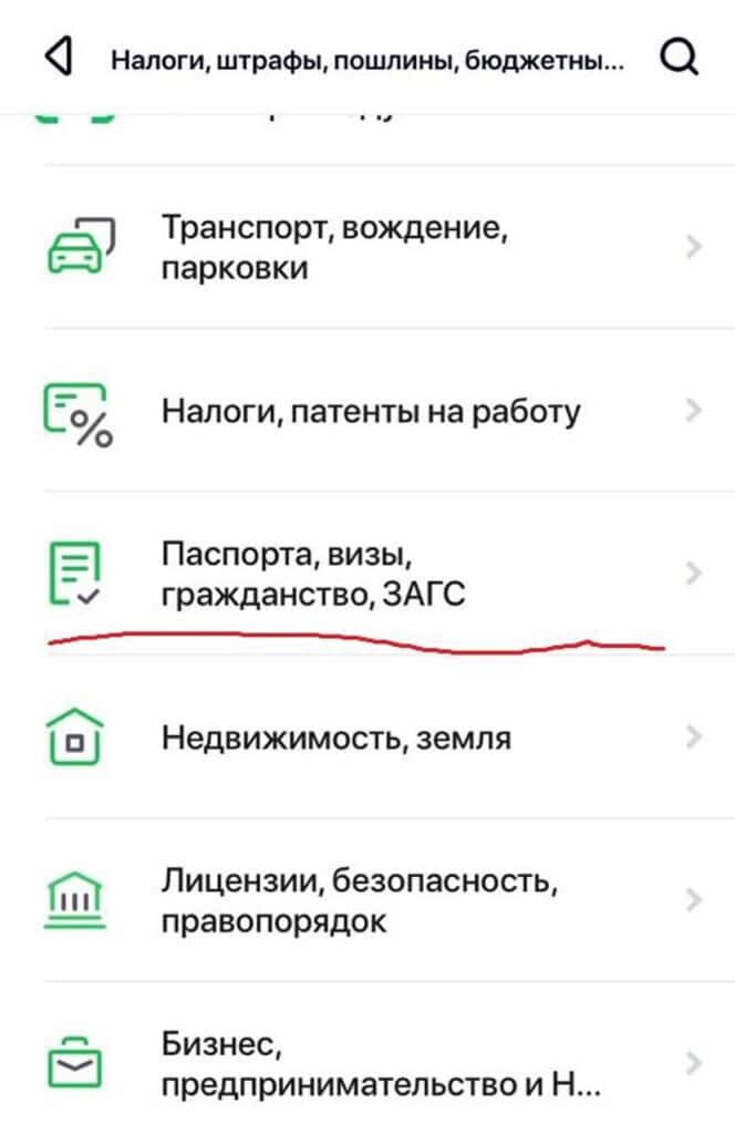 Госпошлина за паспорт РФ через мобильное приложение 2